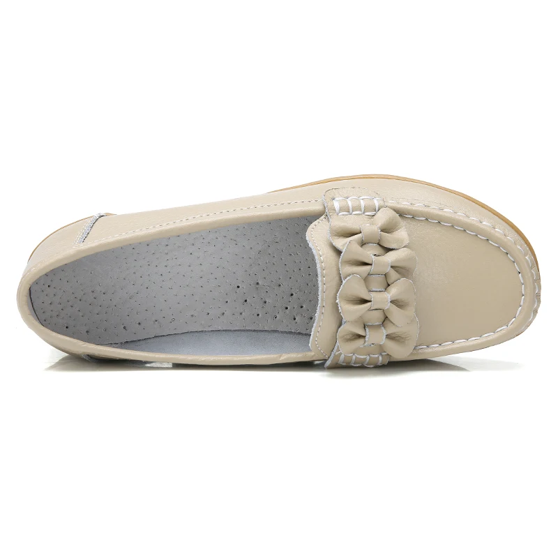 Frühling Herbst Leder Damenschuhe schlüpfen in flache Schuhe lässige Slipper Schuhe Wohnungen Damen Mokassins Größe 34-43 – Detail 12