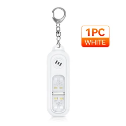 Hollarm Personal Safety Alarm Keychain: 130dB Rechargeable Protection with LED Light (1PC  WHITE)