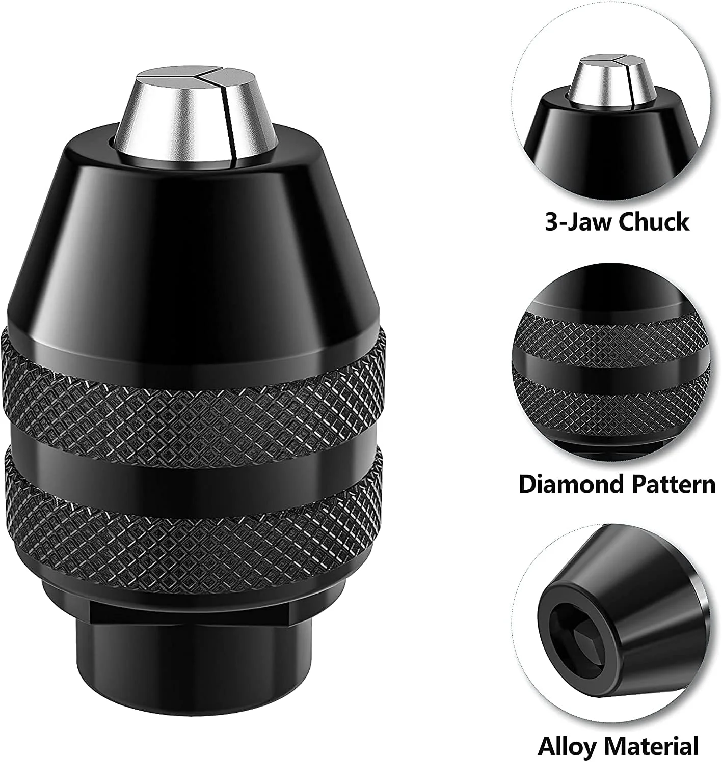 Yitaocity Lot de 3 mandrins universels sans clé à changement rapide 4486 pour perceuse sans clé - Kit d'adaptateur pour Dremel 4486 modèle 3000 4000 7700 8200 4300 8220 (3