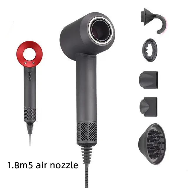 Leafless Hollow Electric Hair Dryer 220V/110V Household Negative Ion Fast Drying Strong Constant High-power Electric Hair Dryer 1.8M 5 air nozzle L
