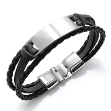 

Men bracelet simple Leather Bracelets Men Stainless Steel Multilayer Braided Rope Bracelets for Male Female Bracelets Jewelry