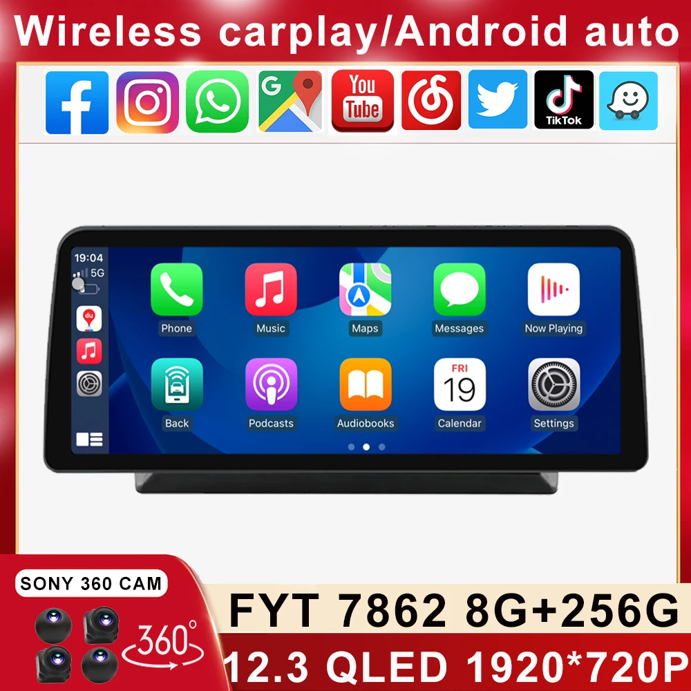 

12,3 дюйма 4G 1920*720 для Volkswagen Nissan Hyundai Toyota Android автомобильный стерео Мультимедийный видеоплеер Carplay GPS авто 8 + 128G