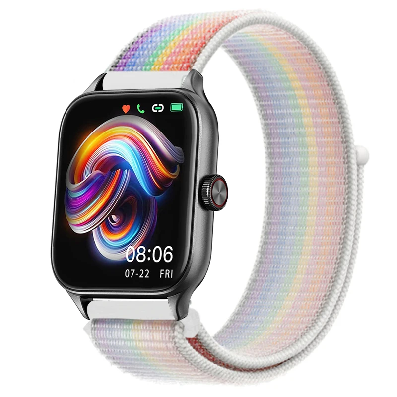 Sport Nylon Loop Bracelet Strap, 22mm or 20mm, Compatible with Popular Smartwatches