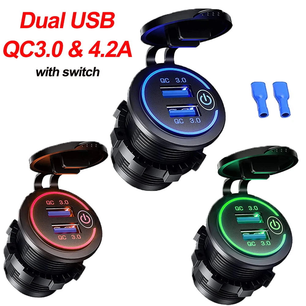 QC3.0 Cigarette Lighter Socket Car USB 12V 24V Cigarette Powerful