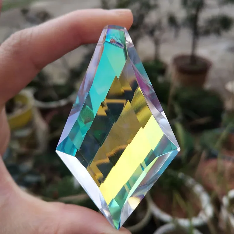 76mm Faceted Crystal Prism Lamp Chandelier Glass Rainbow Hanging Suncatcher DIY Pendant Home Wedding Window Decor Crafts sun catcher crystal pendant sun catchers window ornament