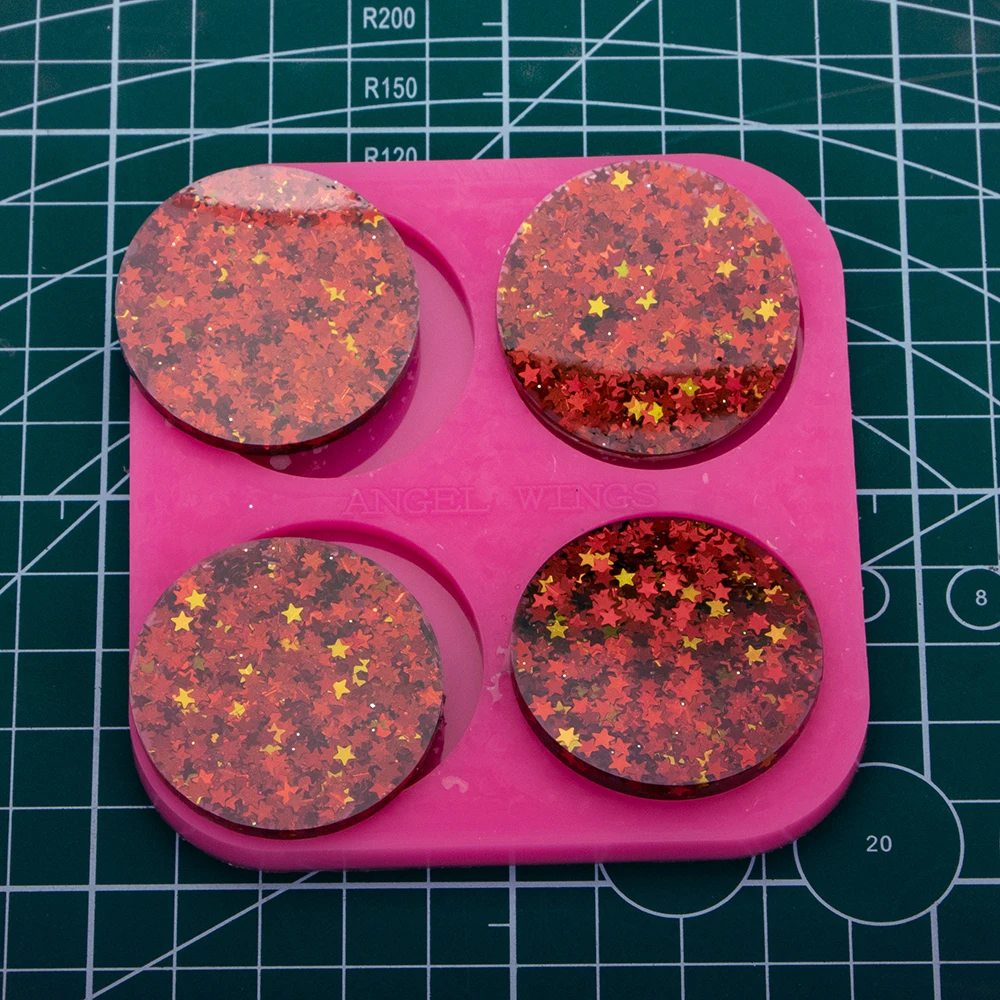 Silicone mold for DIY epoxy resin 0.75/1.7inch circle no hole