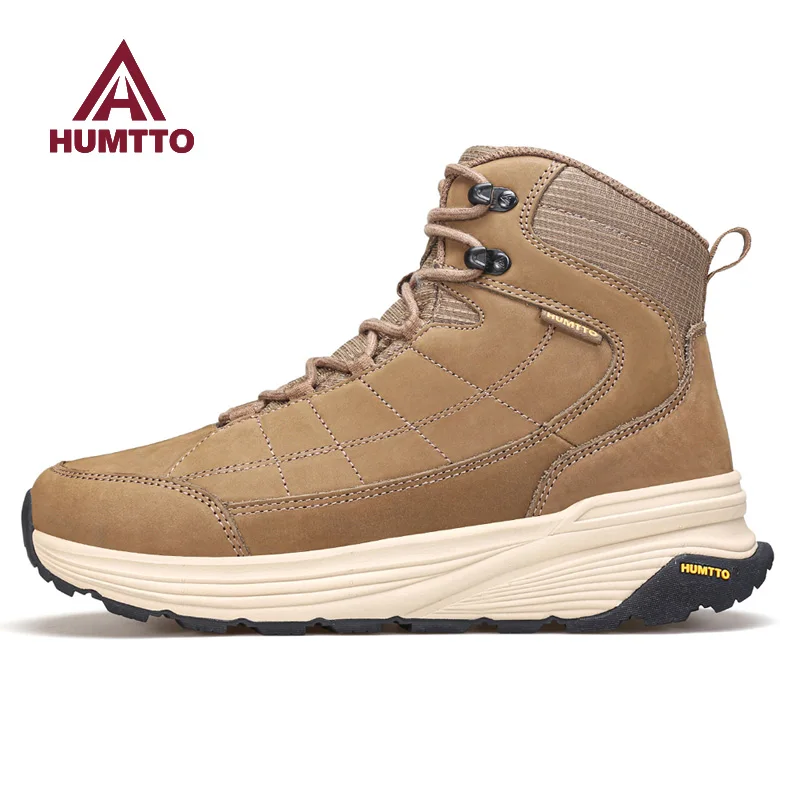 

HUMTTO уличные туристические тренировочные зимние мужские ботинки для снега водонепроницаемая кожаная обувь с мехом кроссовки для кемпинга охоты устойчивые к холоду