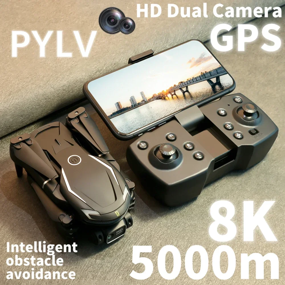 

PYLV New V88 Drone Professional Aerial Photography Aircraft Three-Camera Obstacle Avoidance Foldable Quadcopter Toy Gift