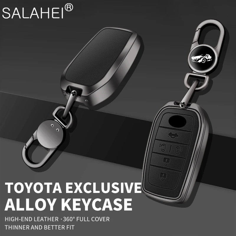 Copri Chiave Auto In Pelle In Lega Di Alluminio Per Toyota Yaris Cross Hilux Innova Fortuner Camry Land Cruiser 200 300 Prado Crown Tlk 200