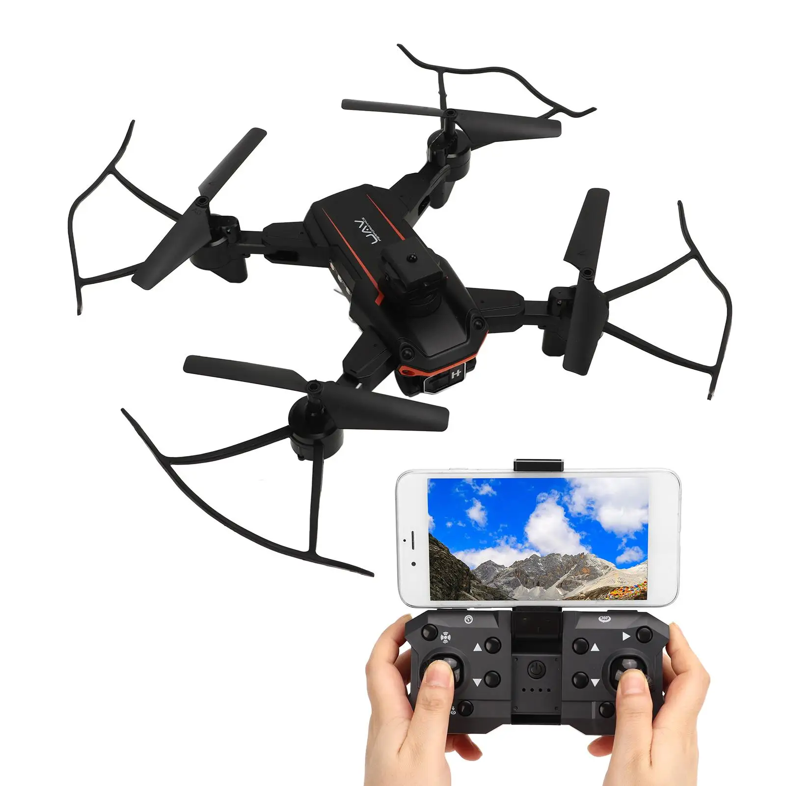 Collapsible RC Quadcopter Drone with Dual Cameras, Obstacle Avoidance, Optical Flow, and Stunt Roll for Aerial for photography