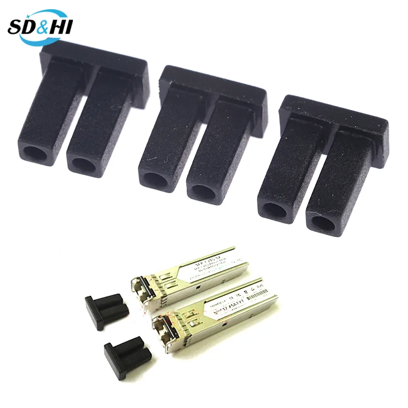LC 광학 모듈 먼지 플러그 SFP 섬유 모듈 보호 커버, 광학 포트 더스트 캡 플러그 보호 플러그, 이중 섬유, 10 개/로트