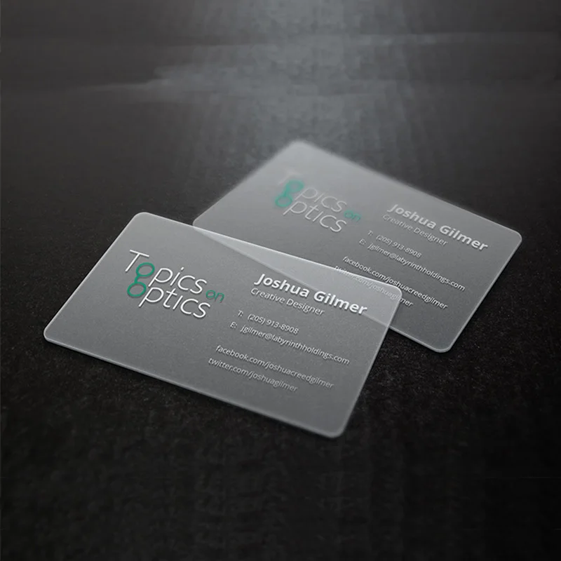 Personalizado Transparente Pvc Cartões de Visita Impermeável Obrigado Cartão Imprimir um Lado Redondo Cornor Material de Escritório Plástico - Imagem 5
