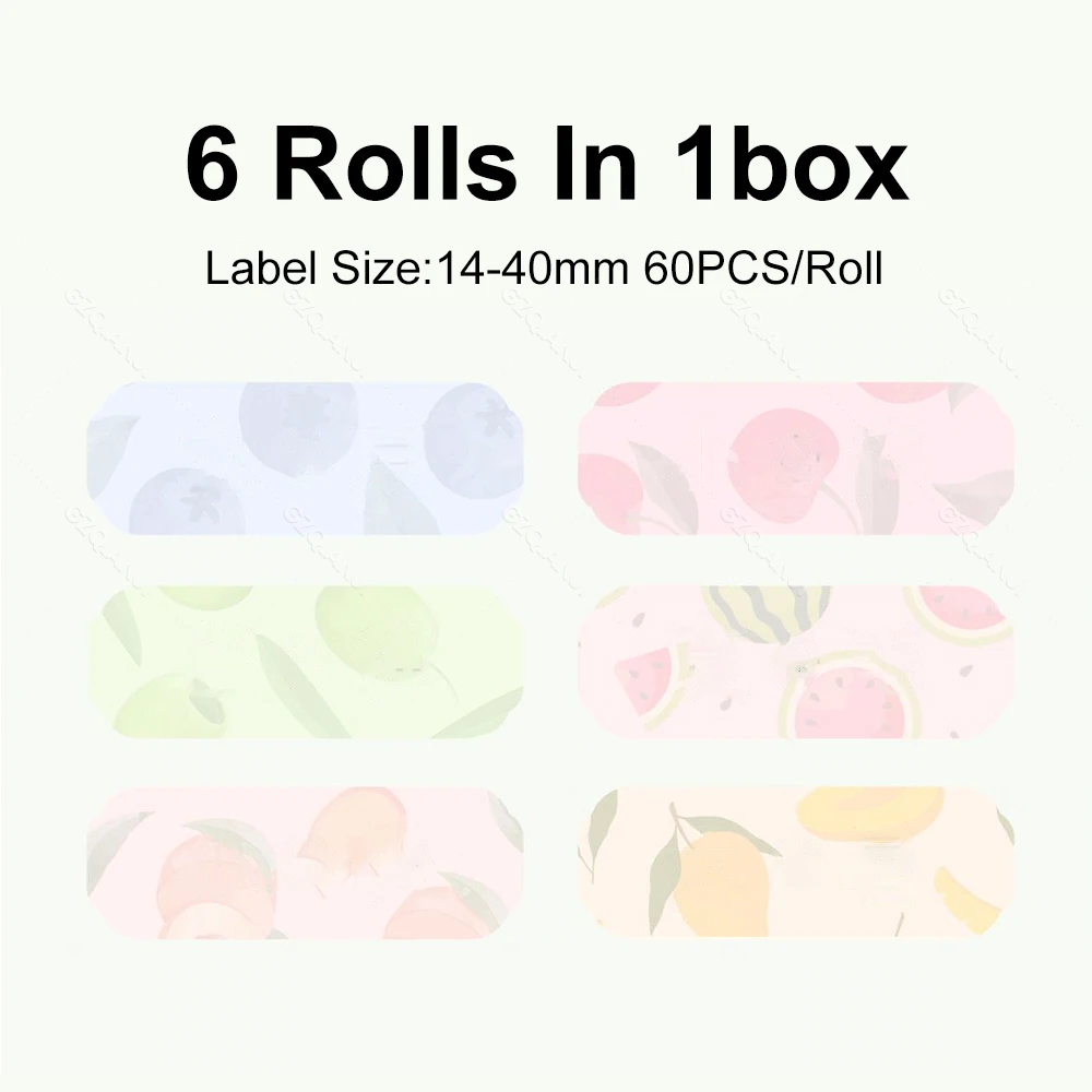 【6Rolls Gift Box】NIIMBOT D11 D110 D101 Label Maker Name Sticker Waterproof Classified Storage Cute Color Paper Rolls Official