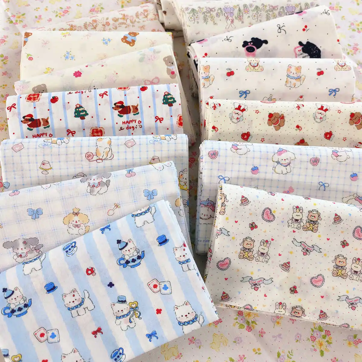 Cartoon Puppy Cotton Fabric 1