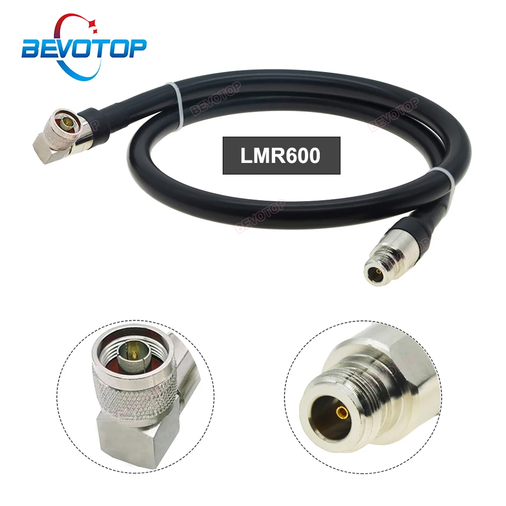 

N Female to N Male Right Angle 90° Connectors With Low Loss LMR600 R600 Cable High Quality 50 Ohm RF Coaxial Extension Jumper