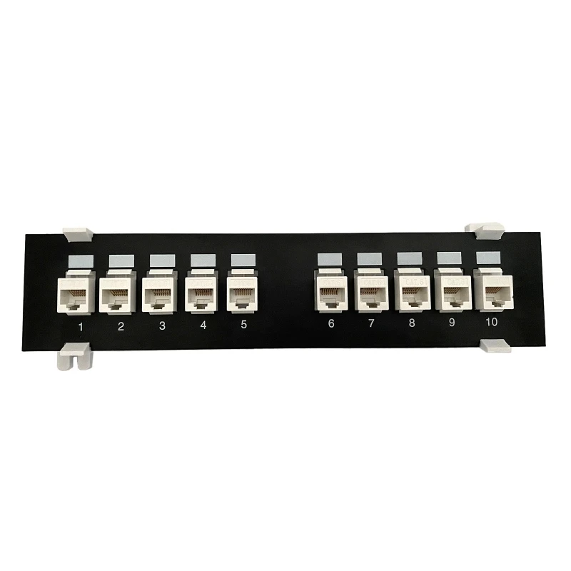 

CAT6 10 Port Patch Panel Supports Back CAT6 Unshielded w/ Coded T568A/B Wiring for RJ45 Network Cables Rack/Wall Mount