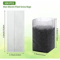 100PCS Biodegradable Plant Bags Non Woven Seedling for Garden Seed Starters Pouchs Transplant Pots Grow for Vegetables Flowers 2
