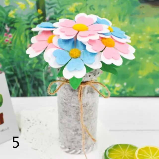 Children Simulation Bouquet Potted Non-woven DIY Teacher's Day Creative Pack Educational Toys 6