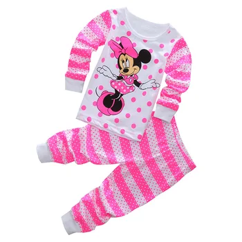 Kids Minnie Mouse Pajama Set – Spring Autumn Cotton Cartoon Sleepwear for Girls 1