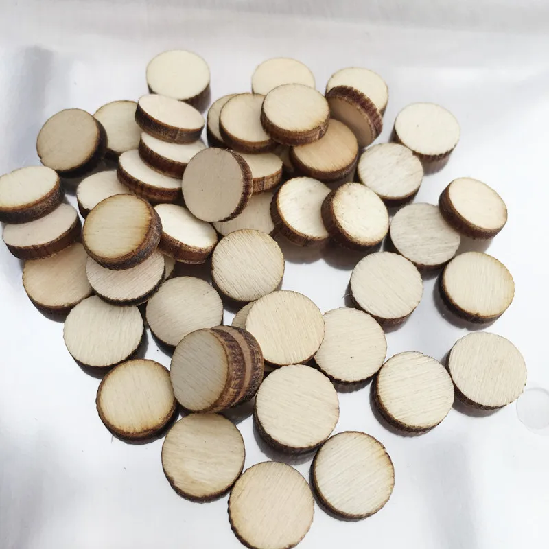 100pcs 30mm Hexagon Wood Chip Unfinished Wood Cutout Wood Slices Ornaments  Wood Pieces for Wooden Craft DIY Projects, Gift Tags,Painting, Writing