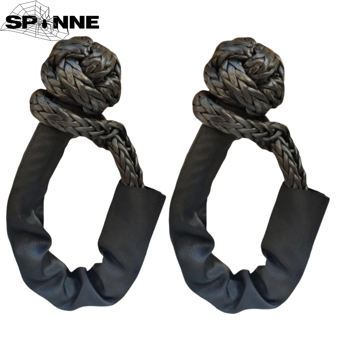 

Set of Two Black 7/10"(18mm) Synthetic Soft Rope Shackles 35T+ (2pcs) towing bracket