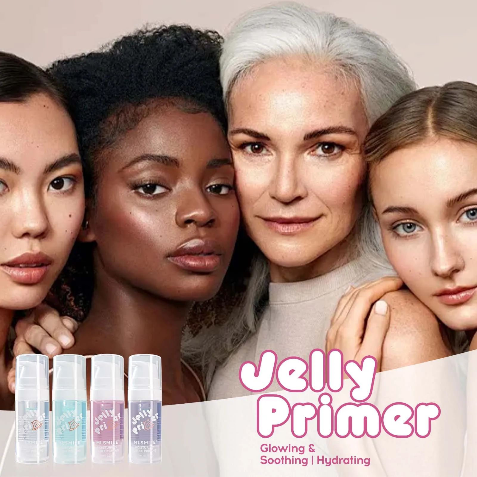 برايمر معزز للترطيب - خفيف الوزن، خالٍ من الزيوت، لمسة نهائية غير لامعة، جل شفاف لجميع أنواع البشرة، كريم أساس ذو مظهر طبيعي