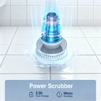 Electric Spin Scrubber, Multifunctional Cordless Cleaning Brushwith 9 Replaceable Heads, USB Rechargeable, 3-SpeedAdjustable 3