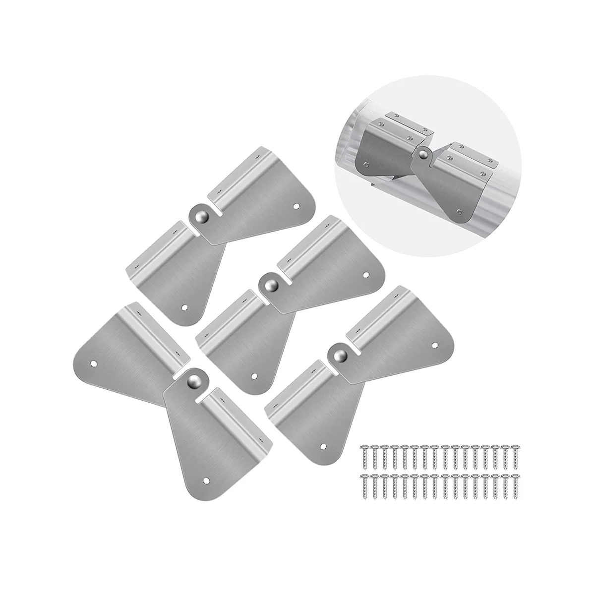 

6 Pcs Gutter Extension Hinge, Downspout Extension Flip-Up Hinge, Easy DIY Installation on Any Size Rectangle or Square
