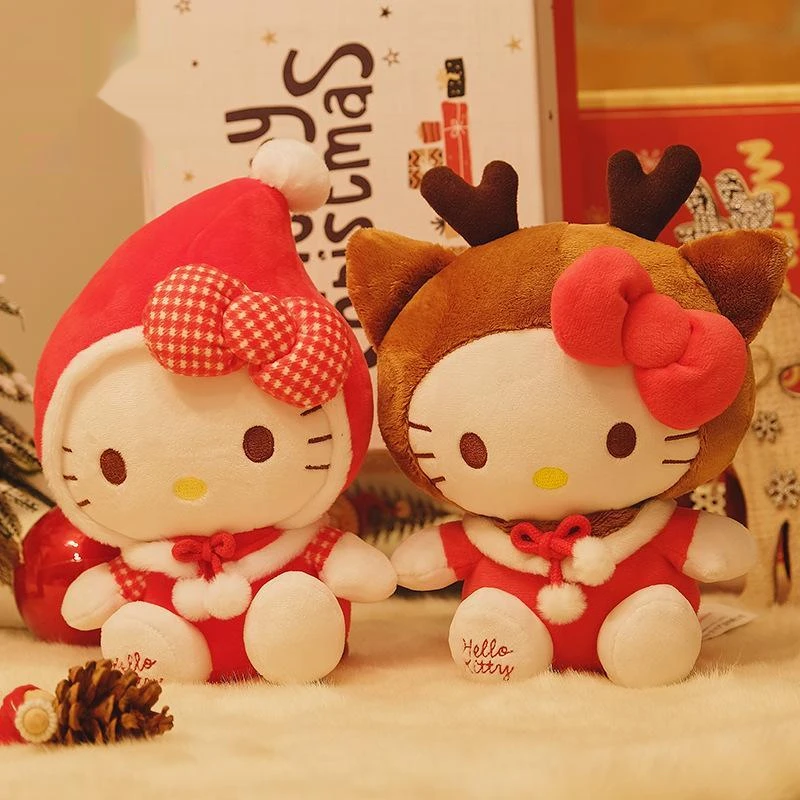 

Милая мультяшная плюшевая кукла Hello Kitty Рождественский лось кошка плюшевая игрушка подушка для девочки игрушки для детей Рождественский подарок