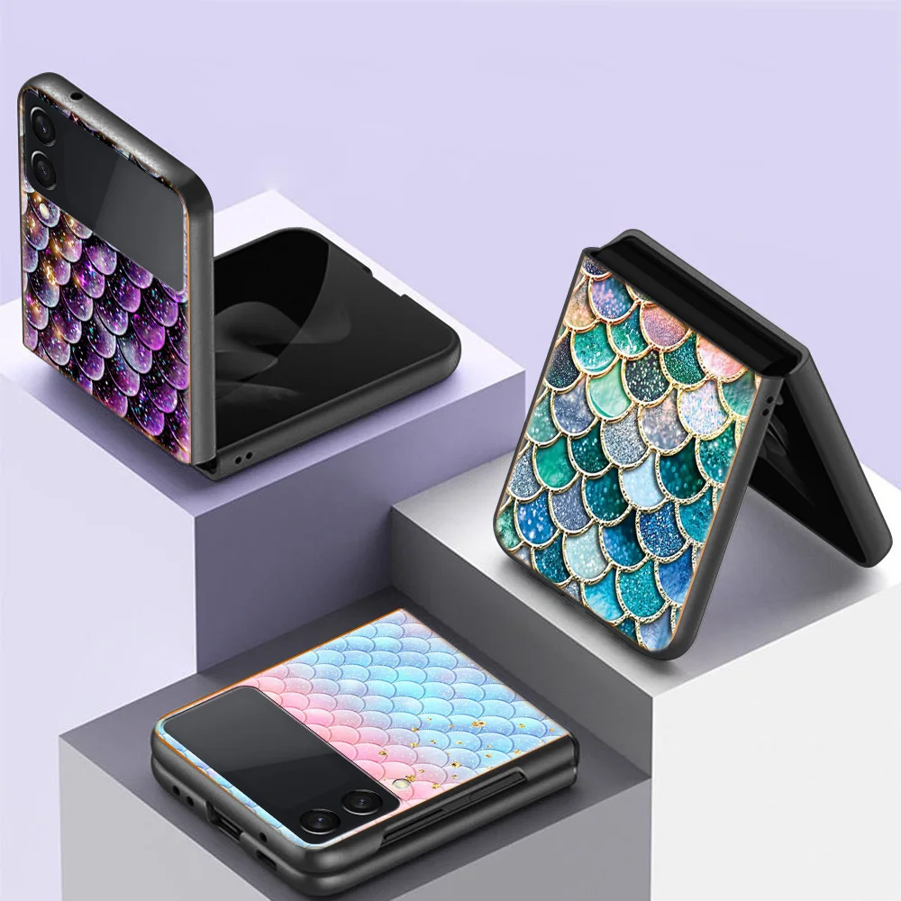 Custodia Per Telefono A Sirena Con Motivo A Squame Di Pesce Per Samsung Galaxy Z Flip 3 4 Z Flip 5G Custodia Rigida Antiurto Z Flip 3 5G Z Flip 4 5G T