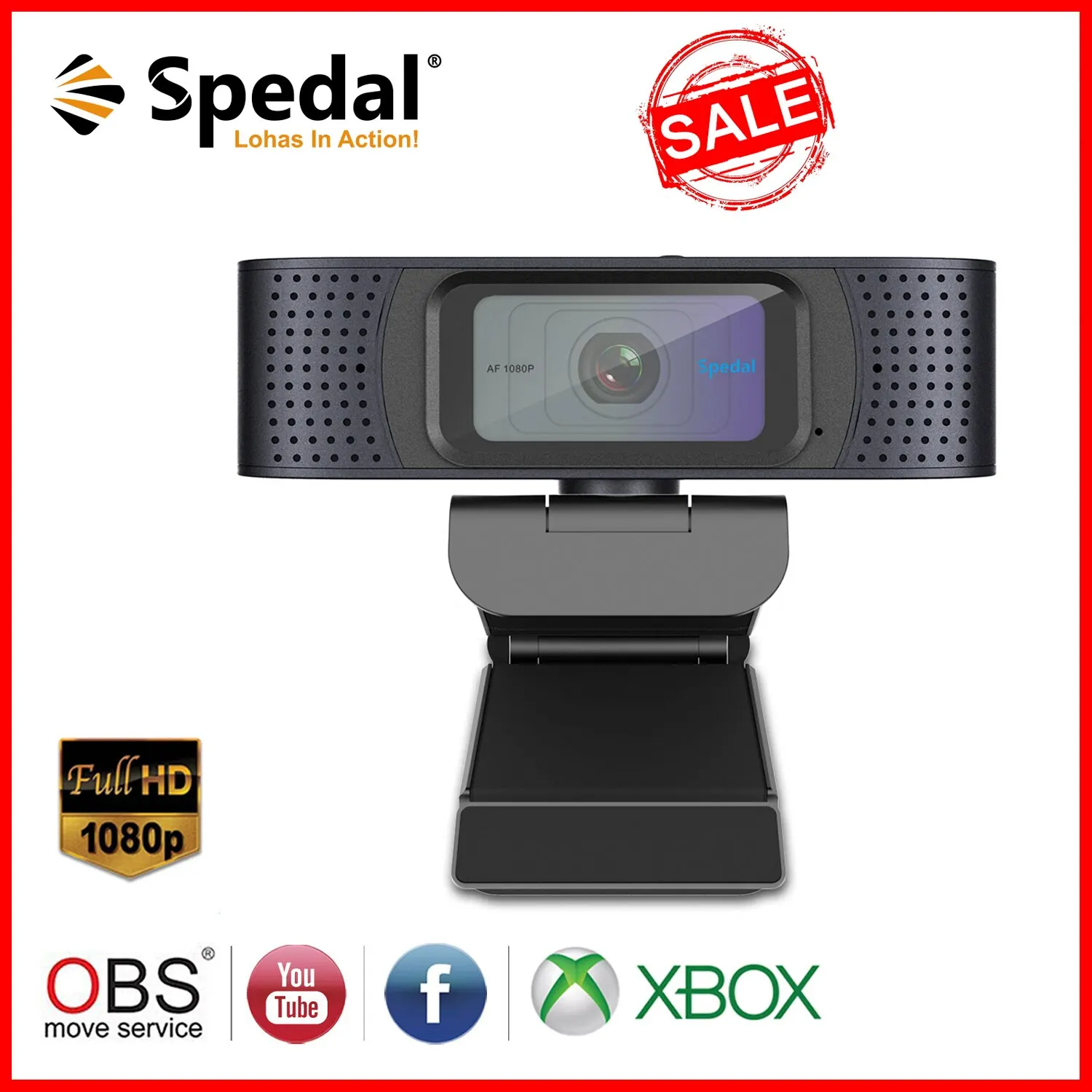 HD 1080P USB Webcam with Microphone for Computer and Laptop
