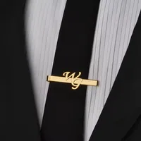 Sipuris Custom Initial Name Tie Clip For Men Stainless Steel Personalized Tie Clasp Trendy Fashion Jewelry Weddings Gifts 2