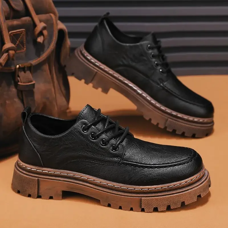 

Туфли мужские кожаные деловые, классическая одежда, свадебные туфли в британском стиле, на плоской подошве, на шнуровке, черные