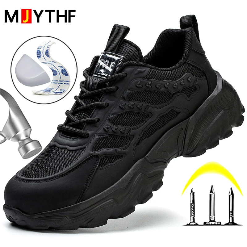 White Safety Shoes Men Steel Toe Boots Work Sneakers Anti-smash Anti-puncture Indestructible Shoes Sport Men Protective Shoes