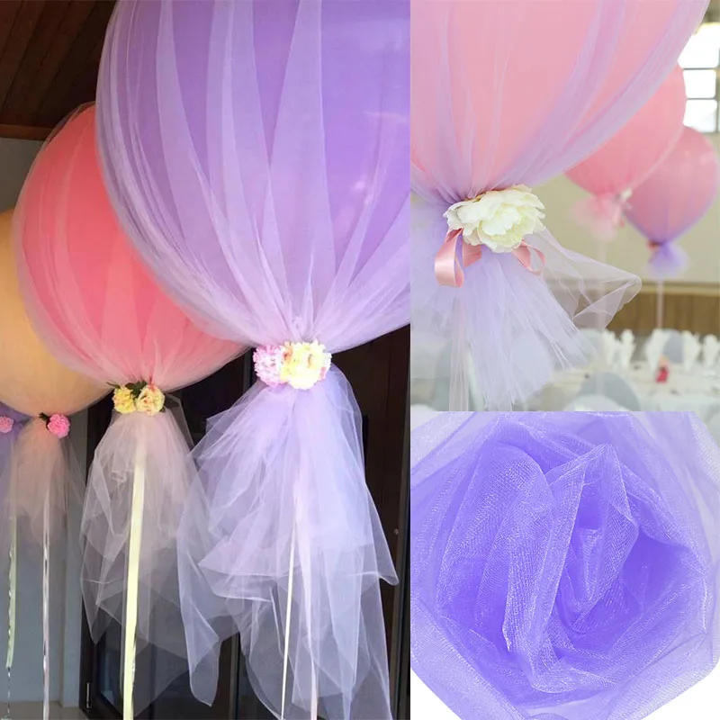 5/10m Tulle Wedding Organza Roll Sheer Crystal Organza Fabric for Wedding Decoration Mariage Yarn Birthday Event Party Supplies