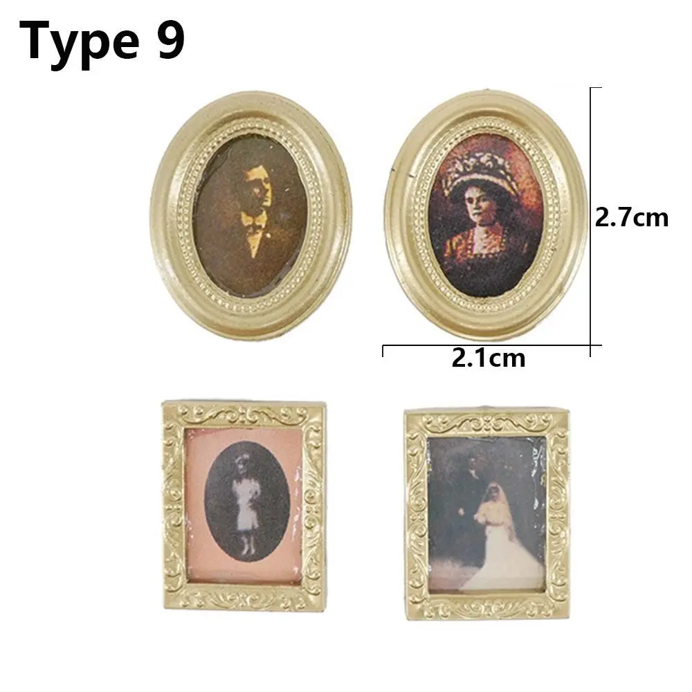 Vintage Miniature Framed Oil Painting Dollhouse Wall Ornament