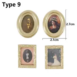 Vintage Miniature Framed Oil Painting Dollhouse Wall Ornament (Type 9)