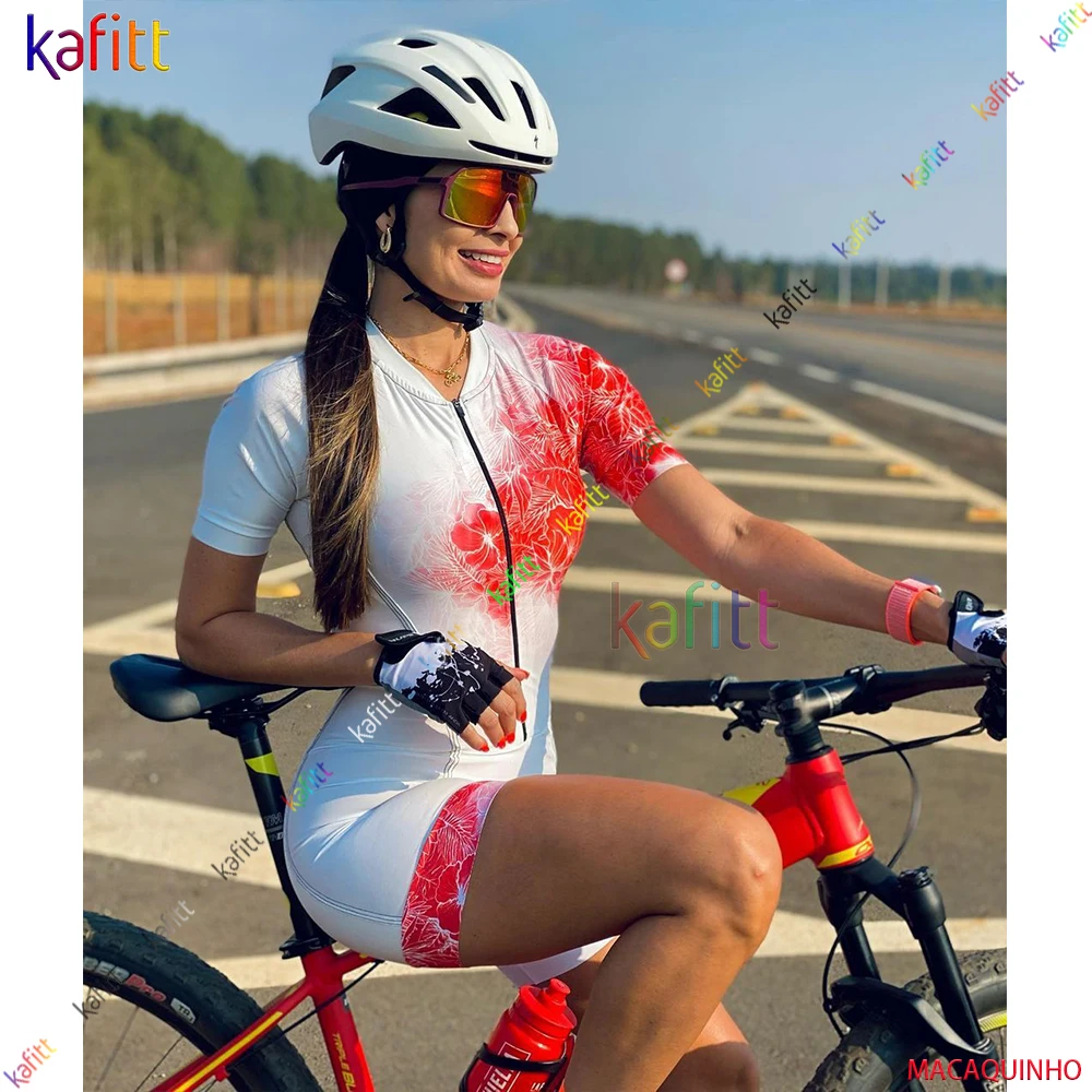 

Macaquinho Ciclismo Kaffit Cycling Triathlon Women's Clothing 2022 Short Jumpsuit