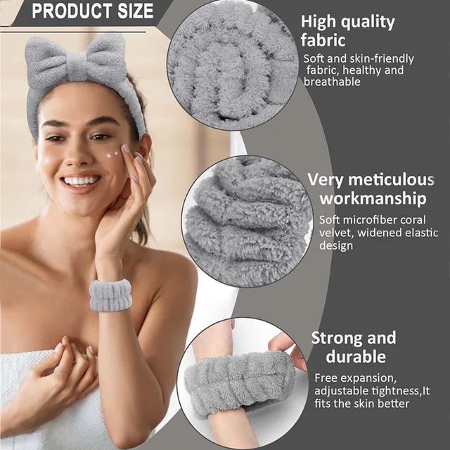 Bandeau De Spa Pour Laver Le Visage Maquillage Bandeau Pour Femmes Lot De 3