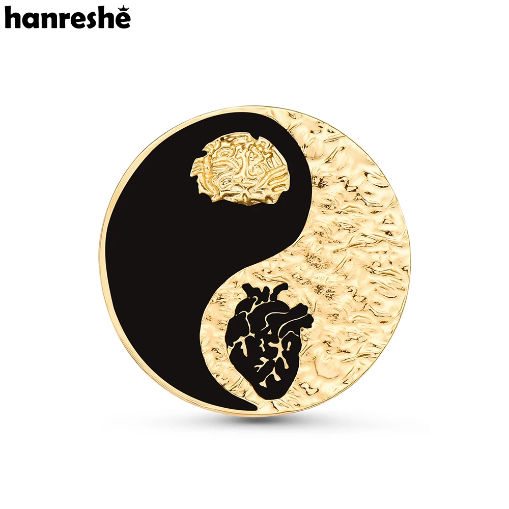 Hanreshe креативный Yinyang сердечный штифт для мозга медицинская Анатомия доктор медсестра лацкан рюкзак брошь значок медицина Ювелирные изделия Подарки