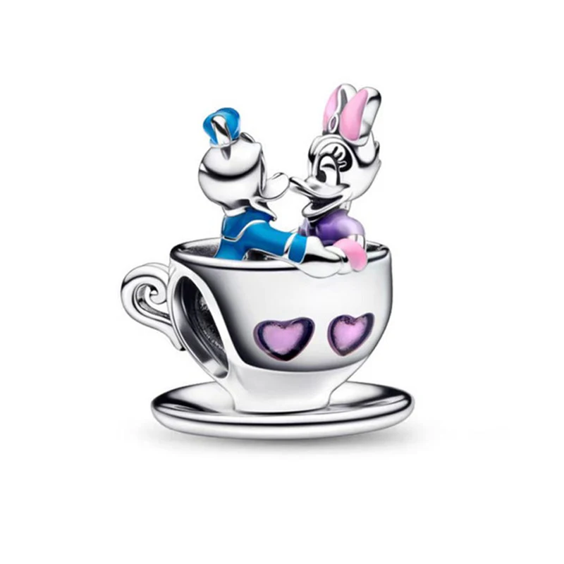 925 Sterling Silver Mickey Disney Castle Donald Duck Daisy Duck Pendant Charms Beads for Original Pandora Bracelet DIY Jewelry