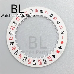 Luminous Watch Calendar Disc with Date Wheel and Crown Adjustment Tools - Black, White, Green, Blue (Red black  Poker)