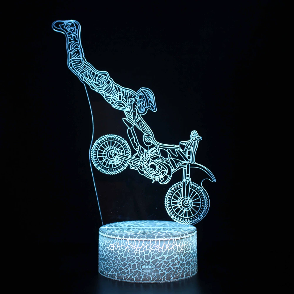 

Nighdn 3D Illusion Lamp Motorcycle Led Night Light USB Table Lamp Bedroom Bedside Motorbike Gift for Kids Boys Men Room Decor