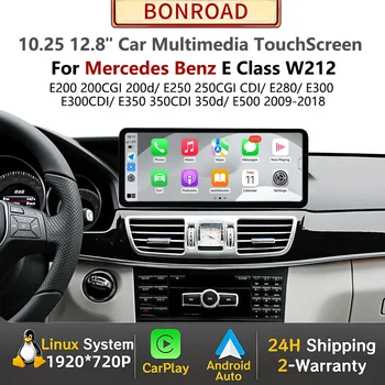 Radio para Auto Bonroad con Pantalla Táctil Inalámbrica de 12.8'' y CarPlay Android Auto para Mercedes Benz Clase E W212 S212 E200 E250 E280 E300 E350 1