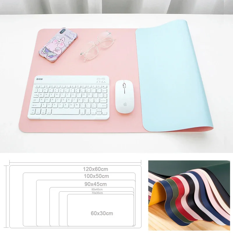 Double-side MousePad PU Leather Desk Mat Portable Large Office Mouse Pad XXL Carpet Waterproof Anti-stain Desk Mause Pad For PC Mouse Pad Computer Desk Mat