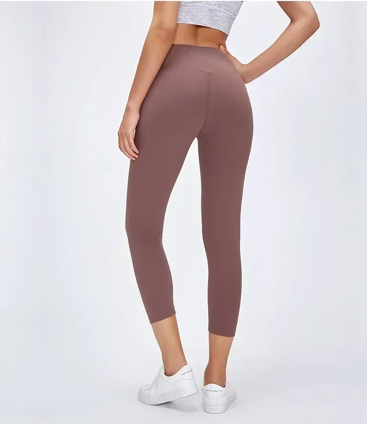 Lemon No T Line Yoga Leggings Gym Women Pants Fitness High Waist Sport Jogging Tights Breathable Calf-length Trousers Sportswear
