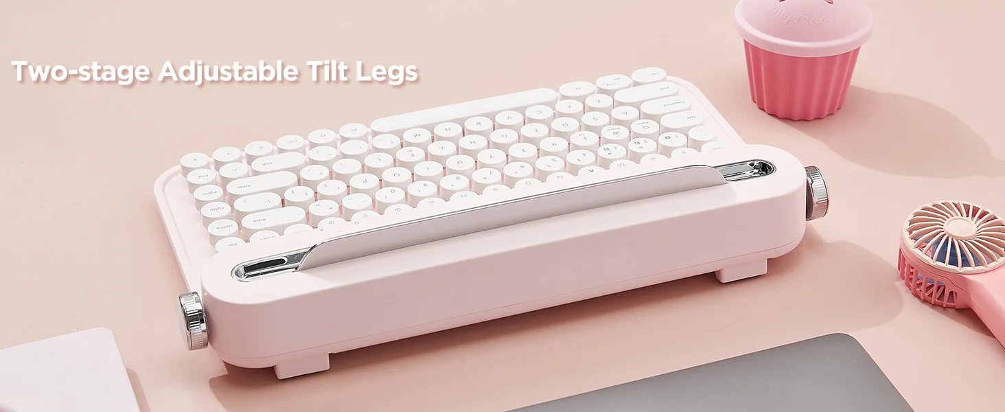 yunzii bluetooth rétro sans fil rose avec support intégré pour