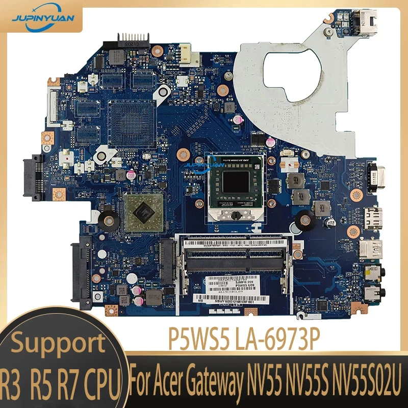 

P5WS5 LA-6973P MBWY102001 Mainboard For Acer Gateway NV55 NV55S NV55S02U Laptop Motherboard Socket fs1 DDR3 Full Test