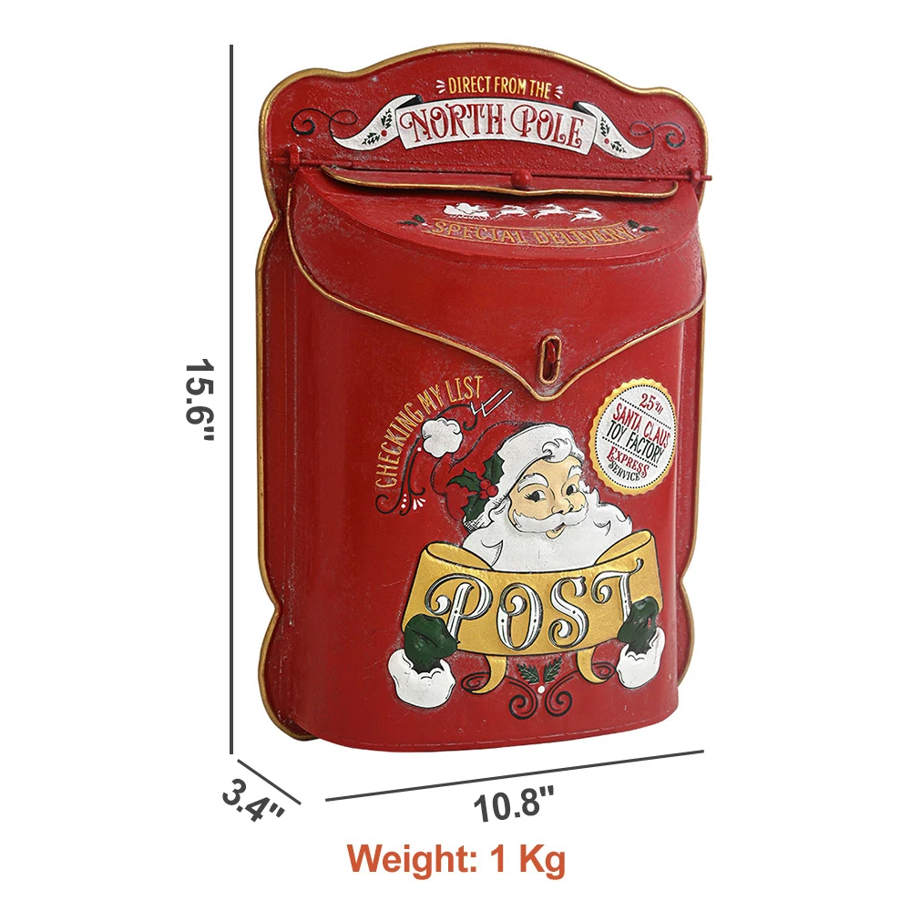 Christmas Gift Box Metal Wall Mounted Containers Tinplate Gift Holiday Party Supplies Tank Sundries Save Red Handmade Box