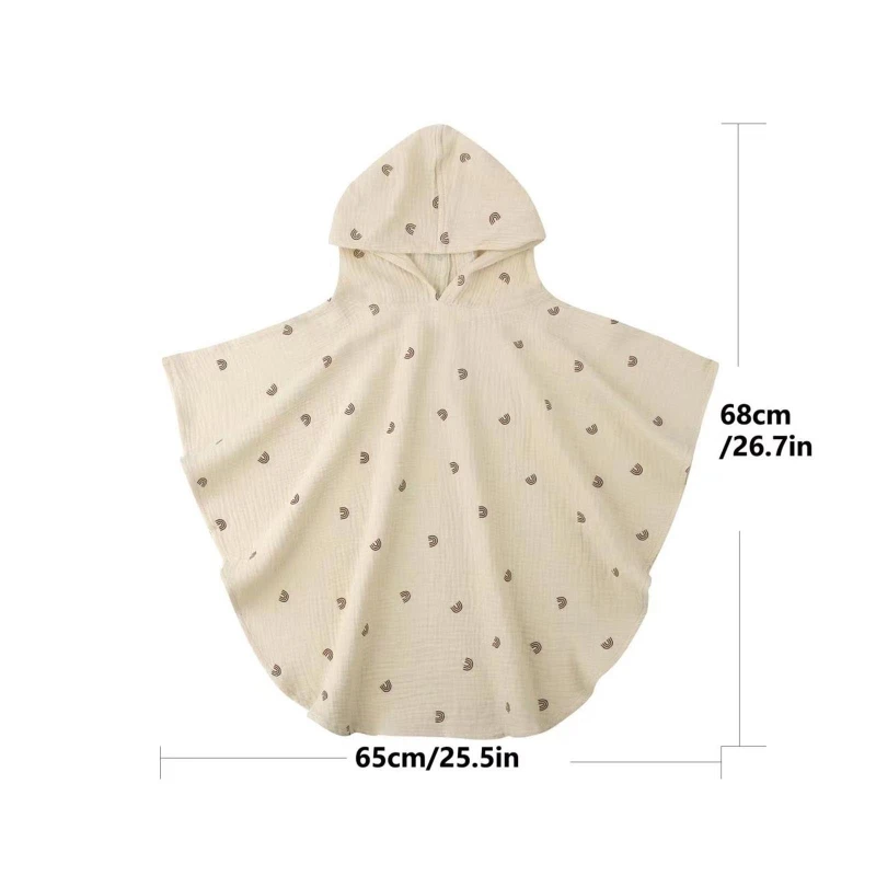 Baby Kids Hooded Cape Sleeveless Cloak Poncho Outwear Beach Swimwear Coverup Bath Robe Towel Wrap for Boys Kids Children